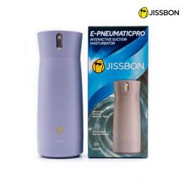 Нереалистичный мастурбатор E-Pneumatic Pro Jissbon , с вибрацией, с функцией посасывания, с подогревом, в тубусе, серо-фиолетовый, длина 20,5 см, диаметр 8 см